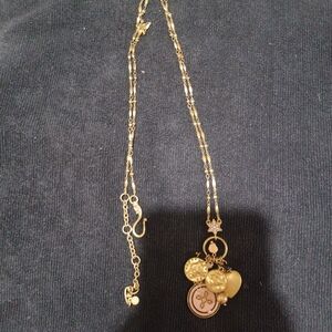 Vintage Cabi Gold Tone Multi-Charm Long Pendant Necklace